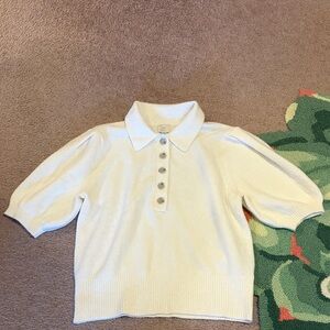 A New Day Polo Puff Sleeve Short Sleeve Sweater S